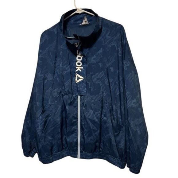 Reebok Women’s 2XL Mesh Lined Printed Focus Track Jacket With Front Pockets - Picture 1 of 5